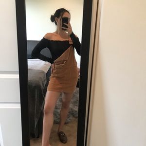 Pile lined khaki mini dress